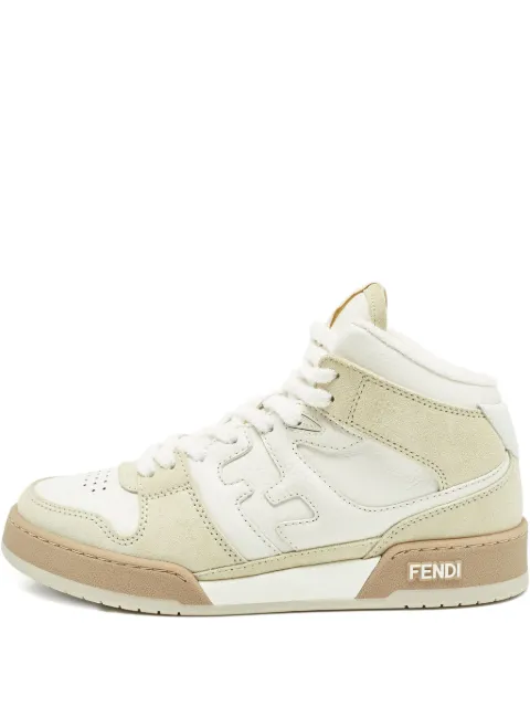 Fendi Pre-Owned Match leather sneakers Neutrals 1003130