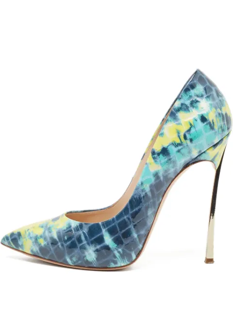 Casadei Vintage pre-owned 130mm snakeskin-print pumps Blue 933867