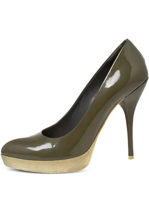 Gucci Pre-Owned 120mm leather heeled pumps Green 610692