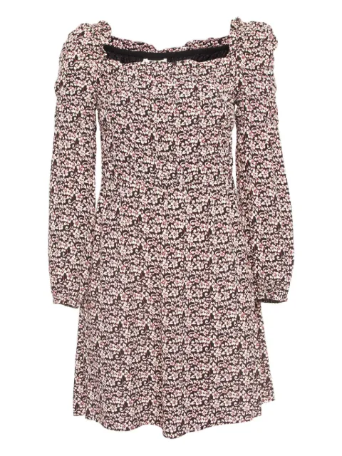 Maje 2024 pre-owned puff-sleeves floral mini dress Black 951773