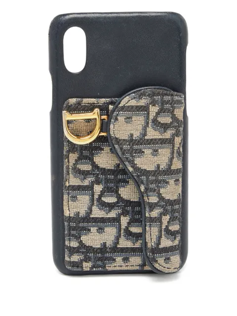 Christian Dior Pre-Owned Oblique iPhone X case Blue 874648