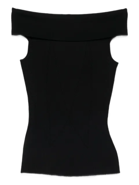 Givenchy off-shoulder ribbed top Black BW61FY4ZR2