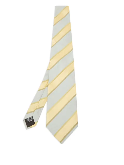 BOSS pre-owned striped silk tie Grey 910858