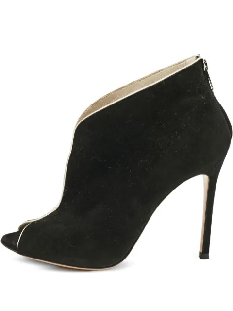 Gianvito Rossi Pre-owned 105mm peep-toe stiletto boots Black 1117466