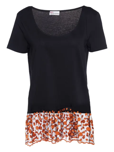 Valentino Garavani Pre-Owned embroidered cotton top Black 886858