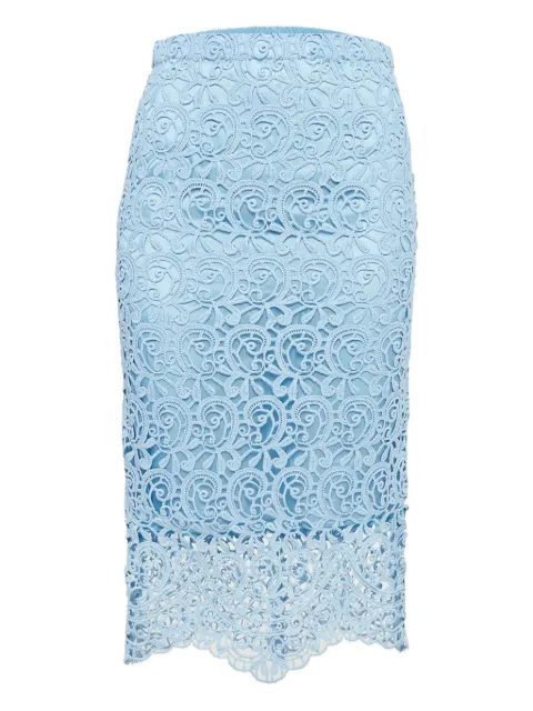 Burberry Pre-Owned floral-lace skirt Blue 953450