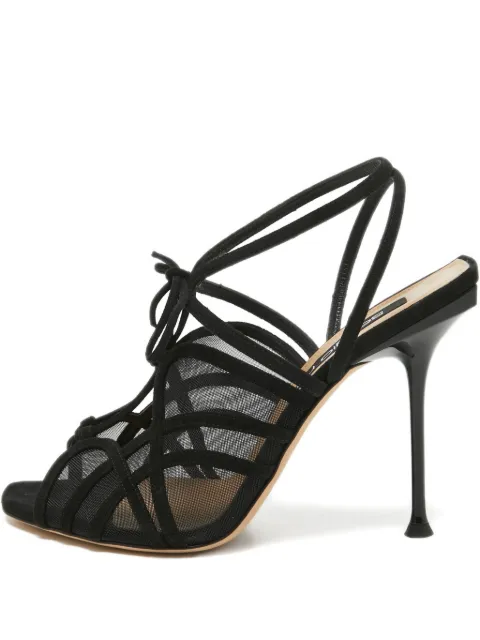 Sergio Rossi Vintage Pre-owned mesh-lace sandals Black 918066