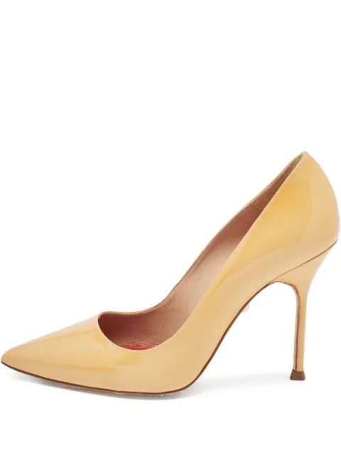 Carolina Herrera Vintage pre-owned 115mm patent-finish pumps Neutrals 900730