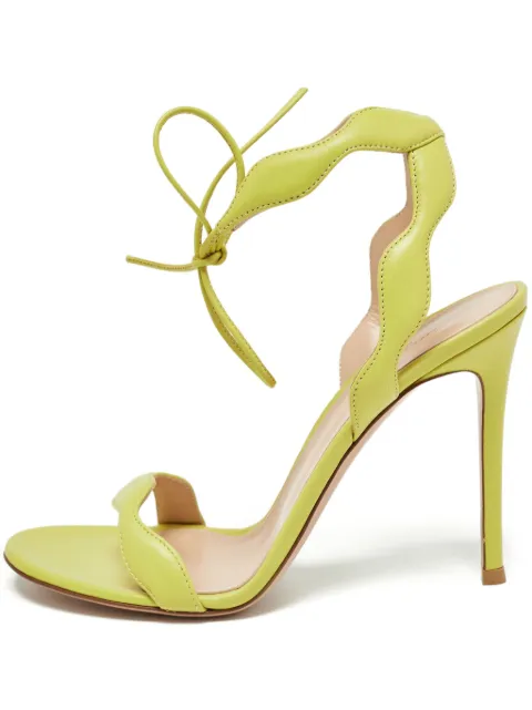 Gianvito Rossi 105mm scalloped strappy sandals Green 961293
