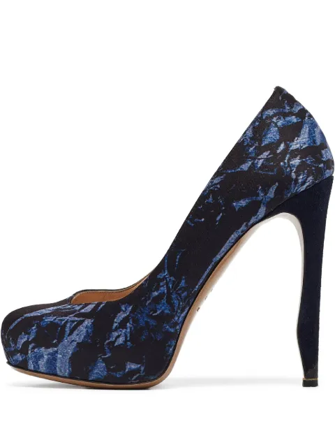 Nicholas Kirkwood pre-owned 125mm platform pumps Blue 990225