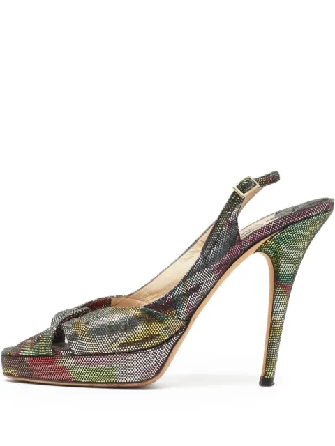 Jimmy Choo Pre-Owned 120mm metallic heeled sandals Silver 968876
