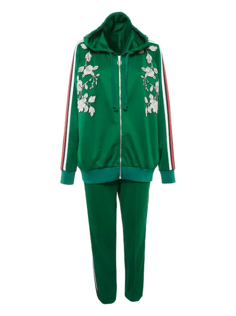 Gucci Pre-Owned floral-embroidered tracksuit Green 1110247