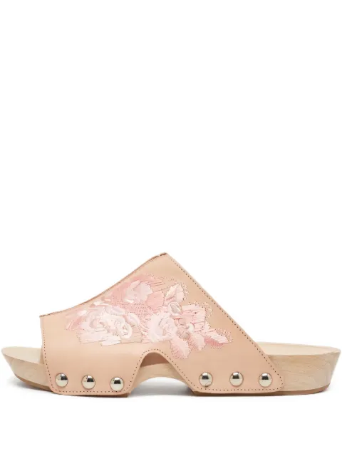 Alexander McQueen Pre-Owned floral-embroidered sandals Neutrals 732225