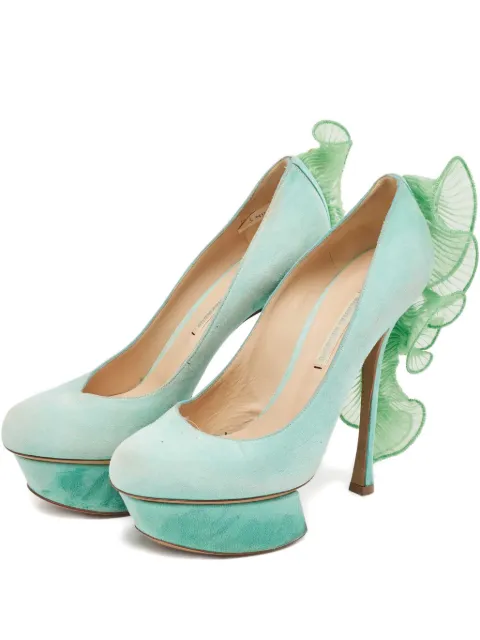 Nicholas Kirkwood 2024 140mm suede pumps Green 1097722