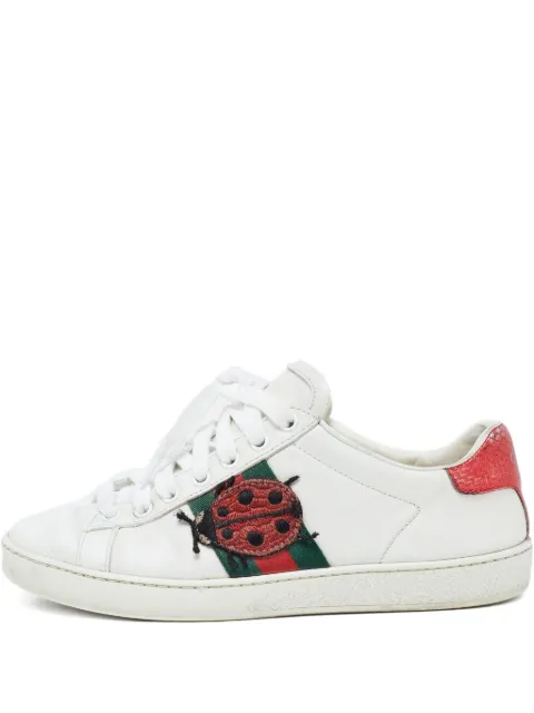 Gucci Pre-Owned 2024 Ace Ladybug Web-stripe sneakers White 927400