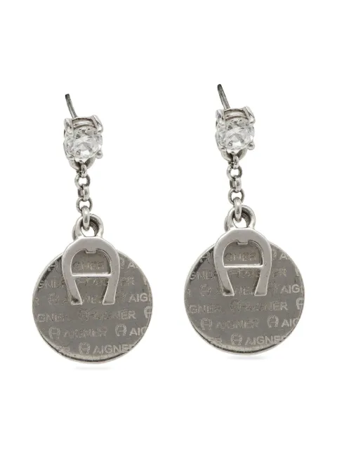 Aigner Vintage crystal drop earrings Silver 900948