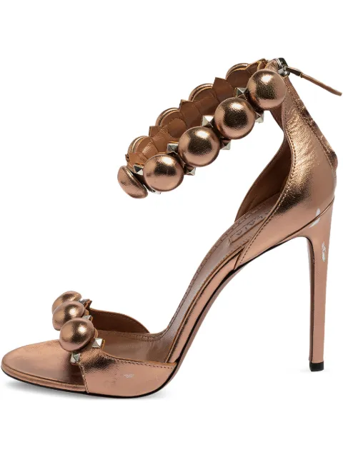Alaïa Pre-Owned 115mm leather sandals Brown 431326