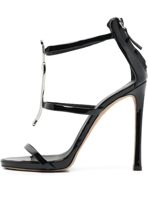 Giuseppe Zanotti Vintage 120mm Harmony G leather heeled sandals Black 1097362