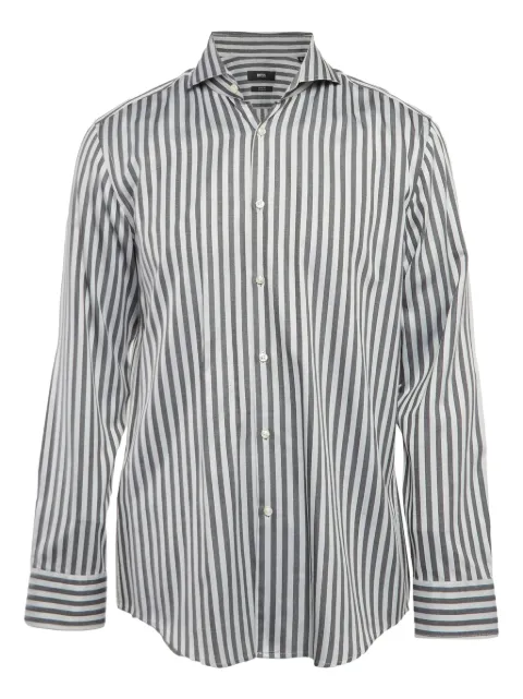 BOSS pre-owned striped long-sleeve shirt Grey 1040831