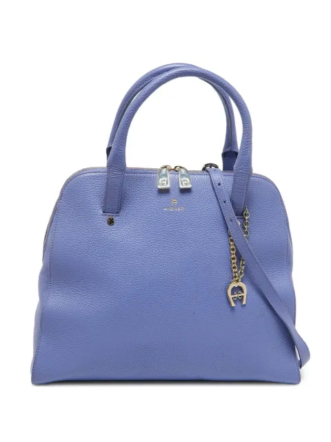 Aigner Vintage Pre-owned pebble-leather tote bag Purple 1045154