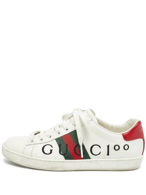 Gucci Pre-Owned Ace leather sneakers White 1012878