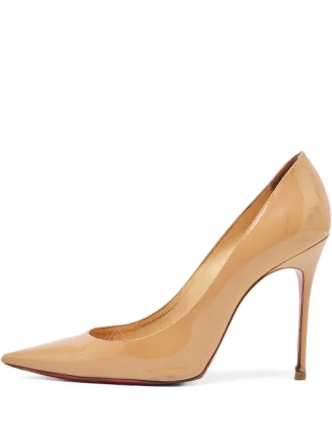 Christian Louboutin Pre-Owned 100mm patent pumps Neutrals 1003753