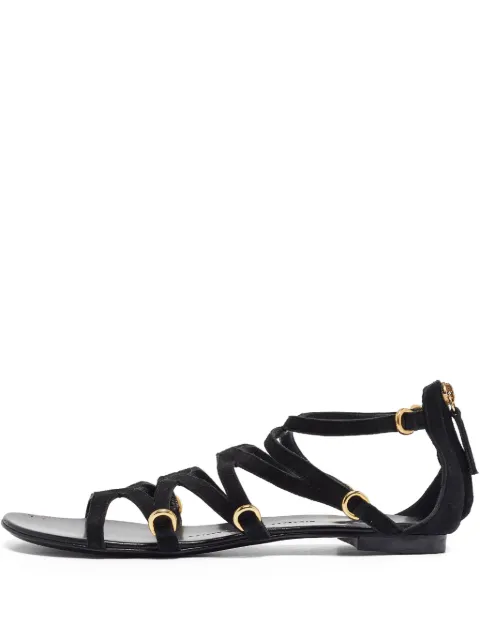 Giuseppe Zanotti Vintage pre-owned suede flat sandals Black 1004963