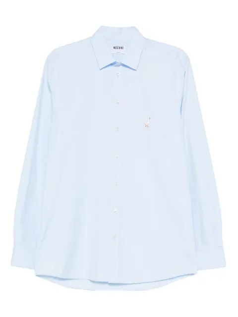 Moschino embroidered cotton shirt Blue J02235235