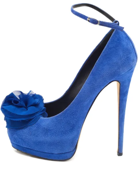 Giuseppe Zanotti Vintage Pre-owned 150mm suede platform pumps Blue 777403