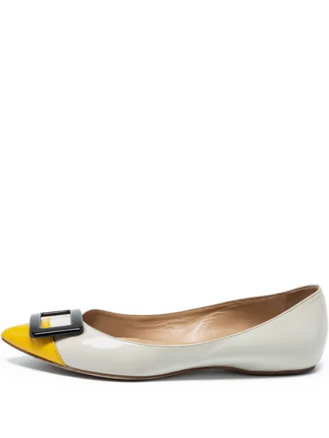 Roger Vivier Vintage pre-owned Trompette buckle-embellished ballet flats Grey 654327