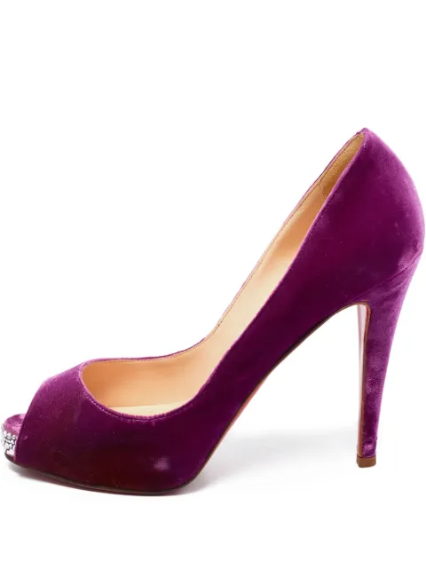 Christian Louboutin Pre-Owned 120mm velvet pumps Purple 694277