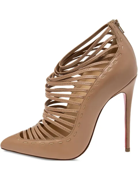 Christian Louboutin Pre-Owned 2024 115mm Gortik strappy caged pumps Brown 608882