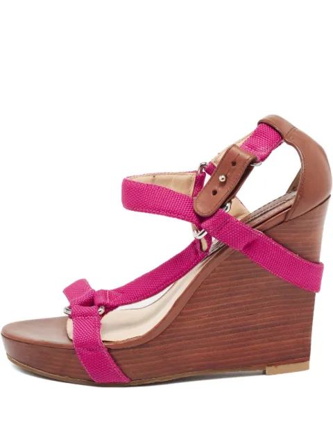 Celine Pre-Owned 120mm T-strap wedge sandals Pink 656550