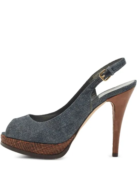 Stuart Weitzman pre-owned 120mm denim sandals Blue 840328