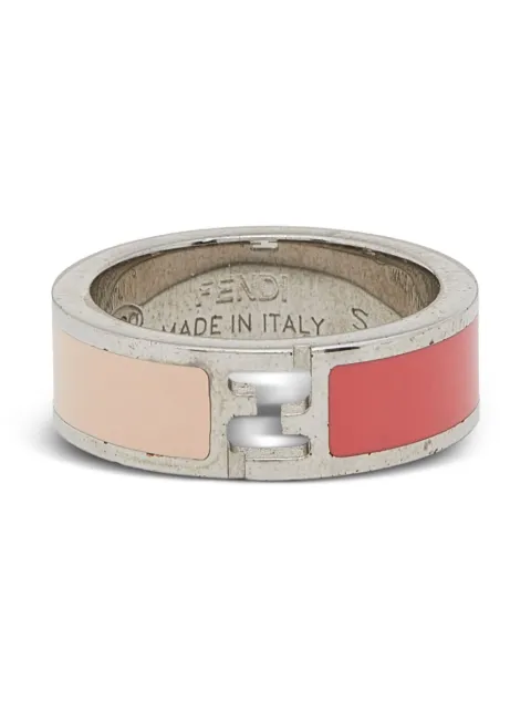 Fendi Pre-Owned two-tone enamel ring Silver 637725
