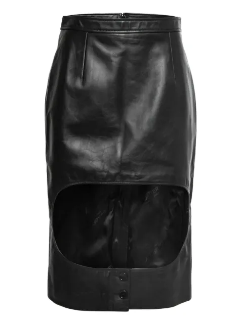 Burberry Pre-Owned cut-out leather pencil skirt Black 758678