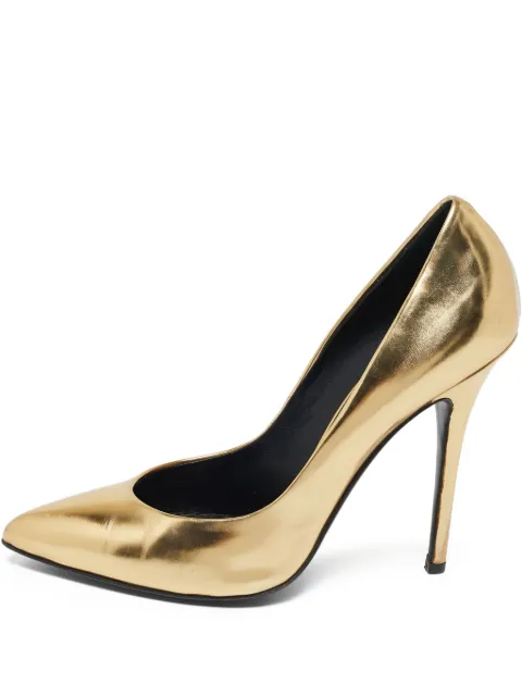 Giuseppe Zanotti Vintage pre-owned 120mm metallic leather pointed-toe pumps Gold 622570