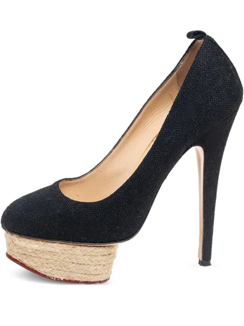 Charlotte Olympia pre-owned 140mm Dolores platform pumps Black 558626
