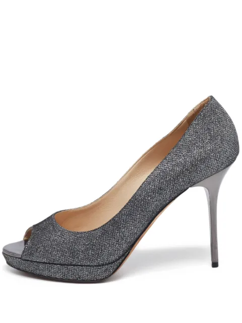 Jimmy Choo Pre-Owned 110mm peep-toe pumps Silver 641503