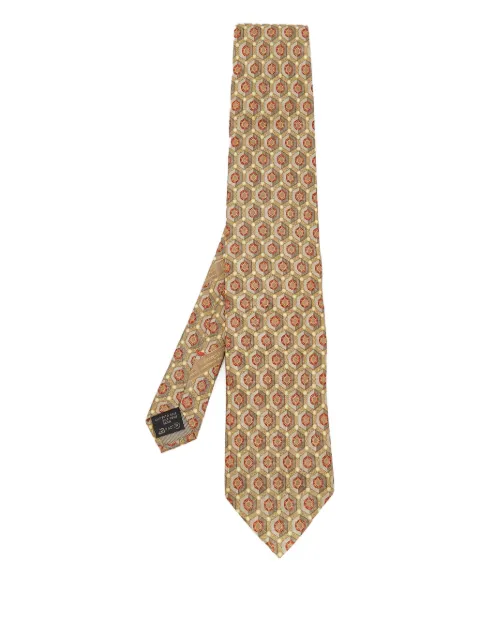 Ermenegildo Zegna Vintage hexagon-pattern silk tie Neutrals 647315