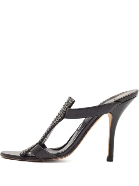 Gina 105mm embellished leather sandals Black 1048845