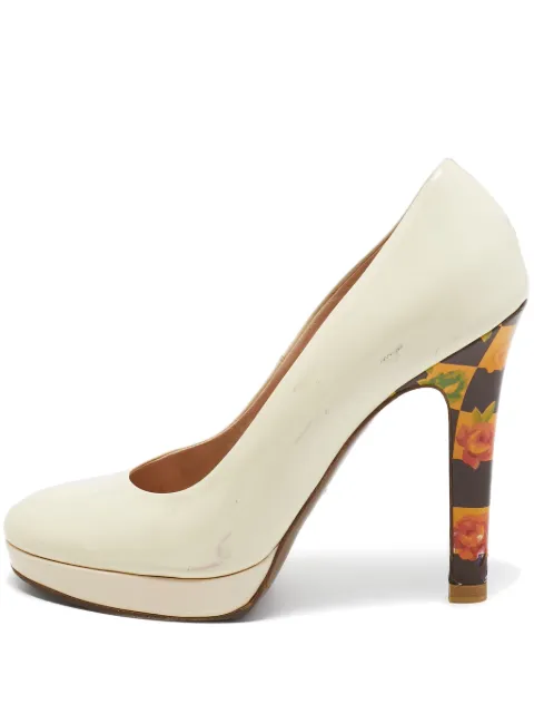 Versace Pre-Owned 125mm floral-heel pumps Neutrals 1009258