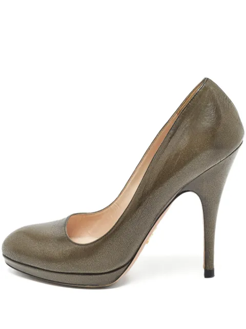 Prada Pre-Owned 125mm leather pumps Green 1009625