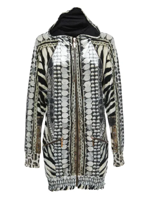 Roberto Cavalli Vintage Pre-owned zebra-leopard-print jacket Black 828797