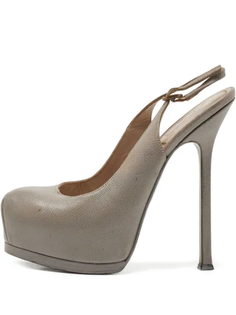 Saint Laurent Pre-Owned 140mm Tribtoo platform pumps Grey 805031