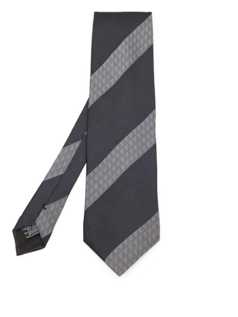 Emporio Armani Pre-Owned striped silk tie Black 811480
