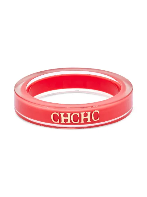Carolina Herrera Vintage logo-lettering bangle bracelet Pink 598911