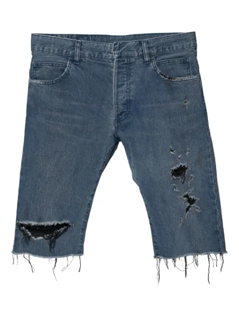 Balmain Pre-Owned ripped-detail denim shorts Blue 626193