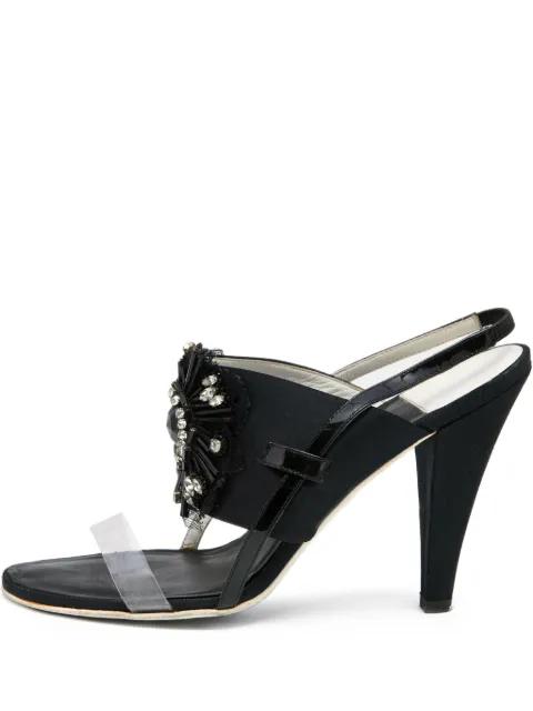 CHANEL Pre-Owned 110mm crystal-embellished sandals Black 629687