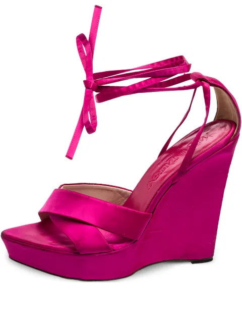 Saint Laurent Pre-Owned 120mm satin sandals Pink 578625
